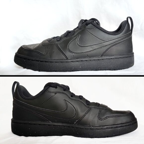 Like New NIKE Black Leather Lace-up Sneakers Tennis Shoes 38 7 - Picture 5 of 7